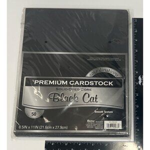 Darice Premium Cardstock Black Cat 8.5X11 50 Sheets Smooth Texture GX-2200-02
